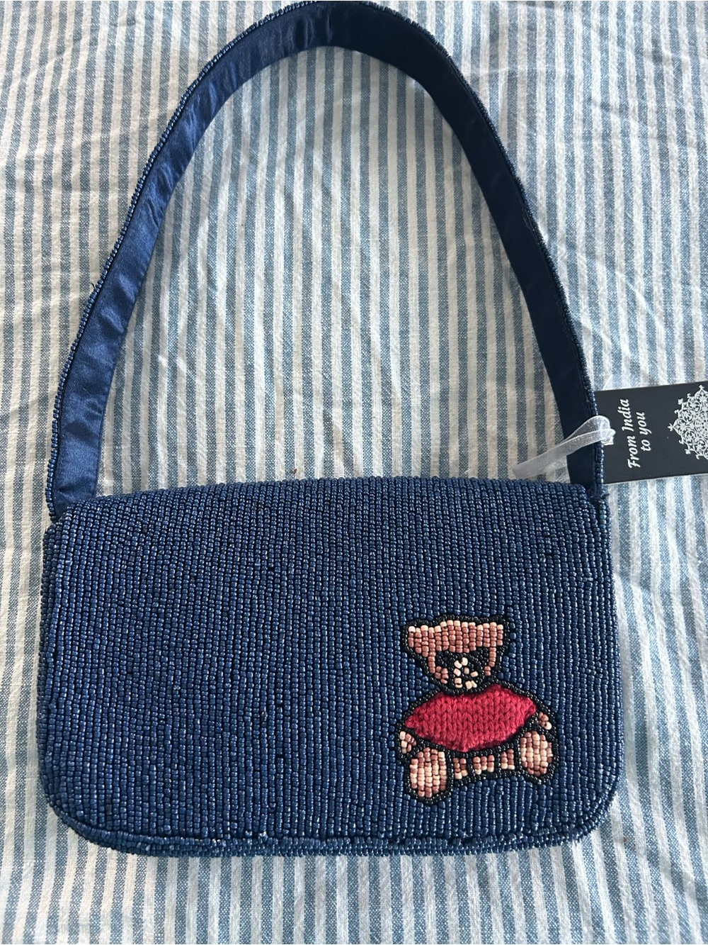 NWT Beaded Teddy Bear Bag - Picture 3 of 3